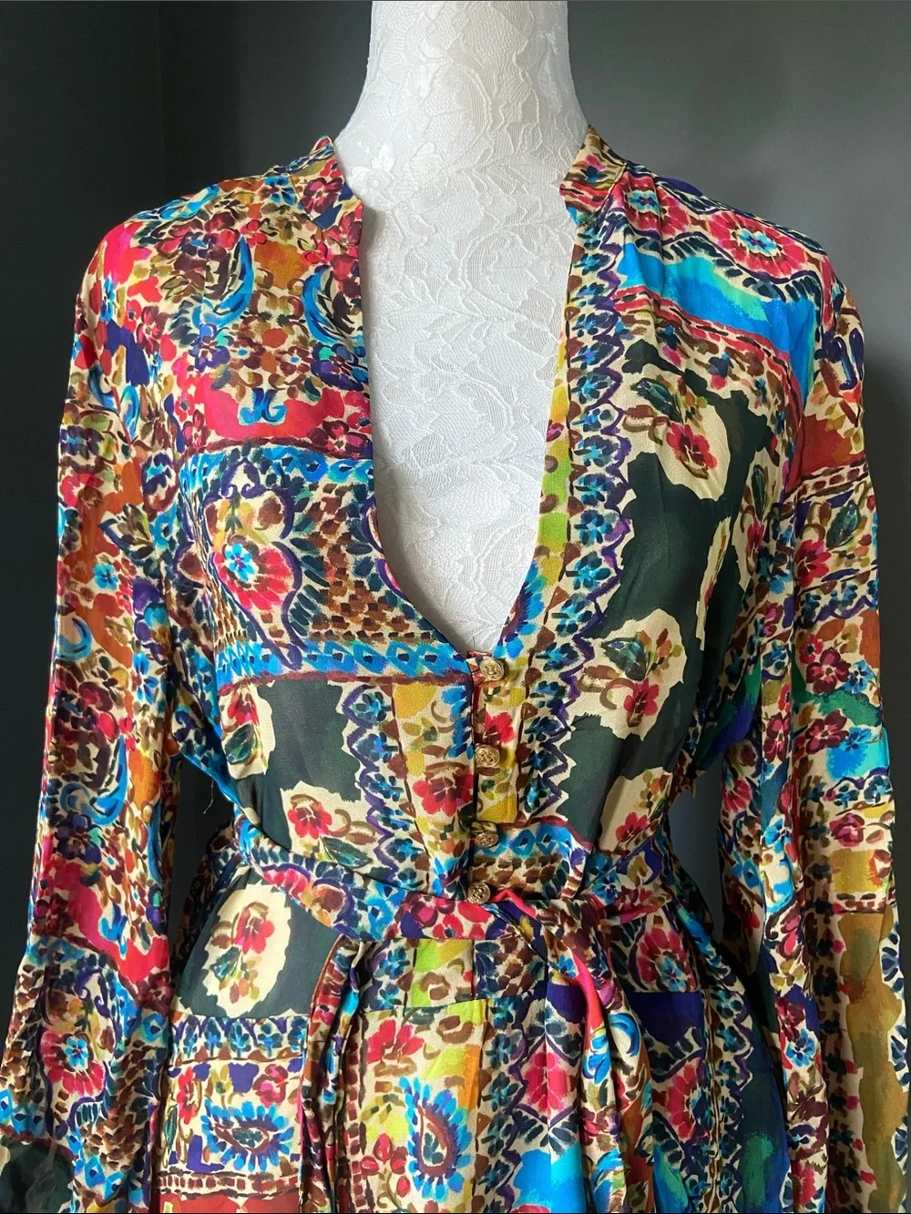 Zara patchwork bohemian dress - Picture 3 of 10
